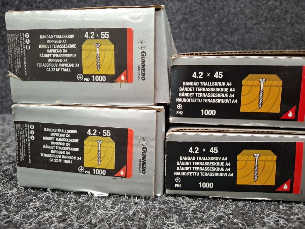 1580492-2 4000 pcs Banded Decking Screws 4.2x45 & 4.2x55mm, Gunnebo