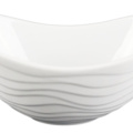 1580905-1 Stor skål handtag mönstrad, 24 st - stl 22 x 13 x 10,5 cm, vit