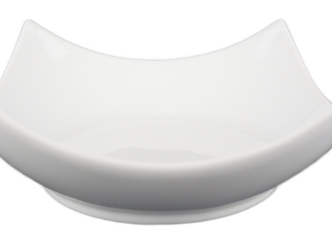 Square bowl curved edges, 32 pcs - size 17.5 x 17.5 x 6.5 cm, white