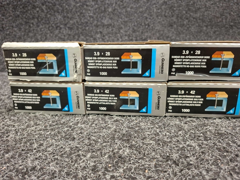 1580498-2 6000 pcs Banded OSB/Particleboard Screw Drill & 3.9x28 & 3.9x42mm, Gunnebo