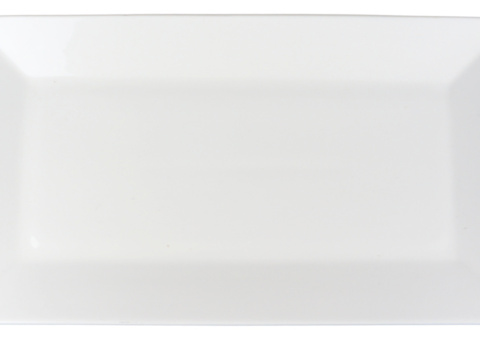Rectangular plate, 12 pcs - size 37 x 20 x 2.8 cm, cream white