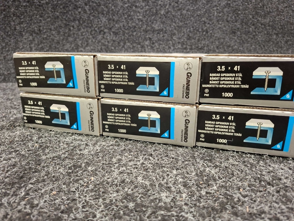 1581026-2 6000 pcs Banded Drywall Screw Steel 3.5x41mm, Gunnebo