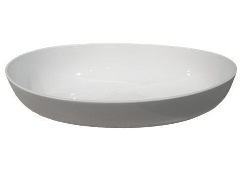 Large dish/oval bowl, 12 pcs - size 45 x 29 x 9 cm, white