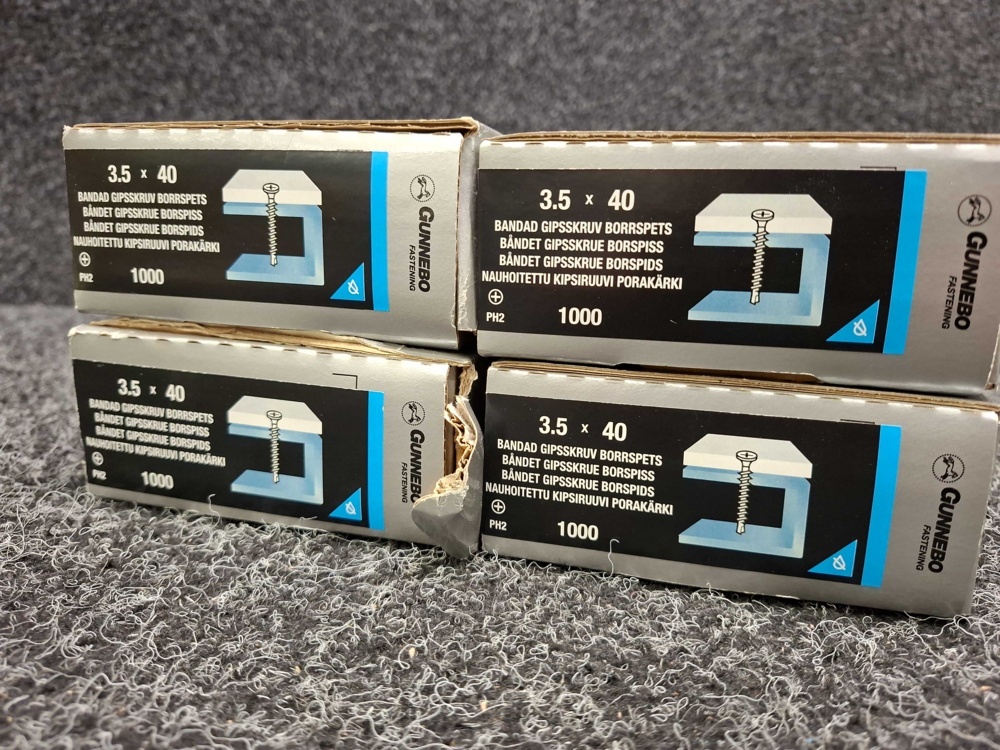 1581030-2 4000 pcs Banded Drywall Screw Drill Tip 3.5x40mm, Gunnebo