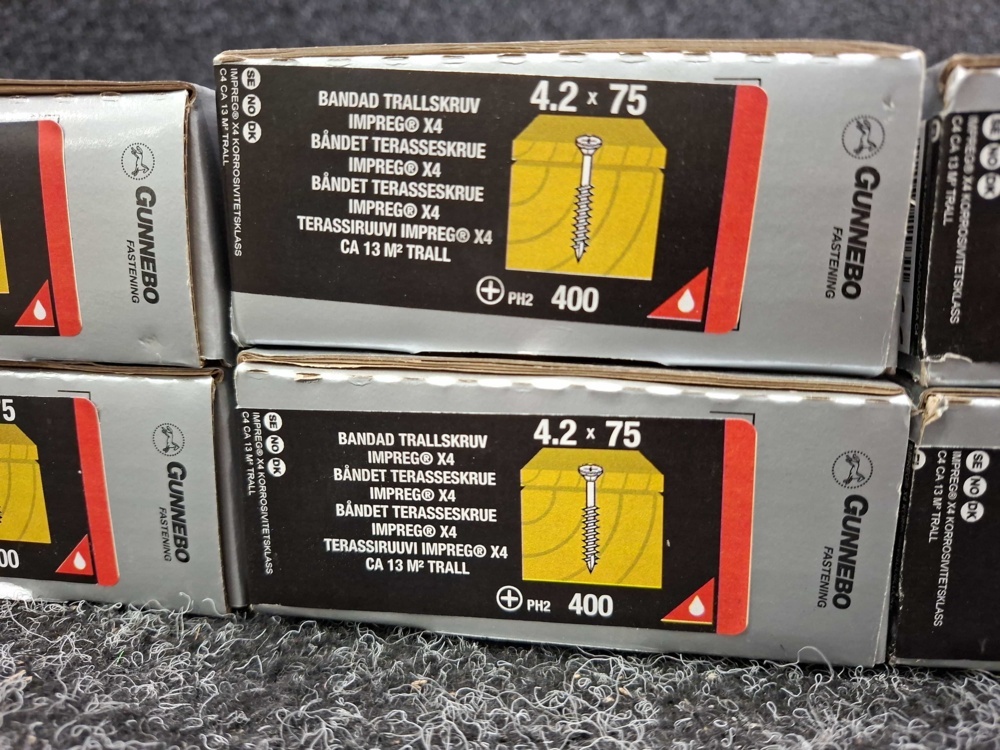 1581034-2 3200 pcs Banded Decking Screw 4.2x75mm, Gunnebo