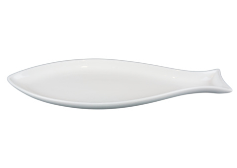Plate fish, 32 pcs - size 32.5 x 11 x 2.5 cm, white