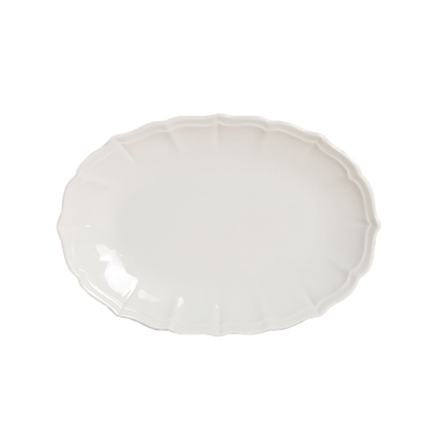 1581094-1 Fat/assiett oval, 24 st - stl 25 x 18 x 2,5 cm, krämvit