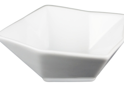 Mini bowl pleated square, 96 pcs - size 10 x 10 x 4.5 cm, white
