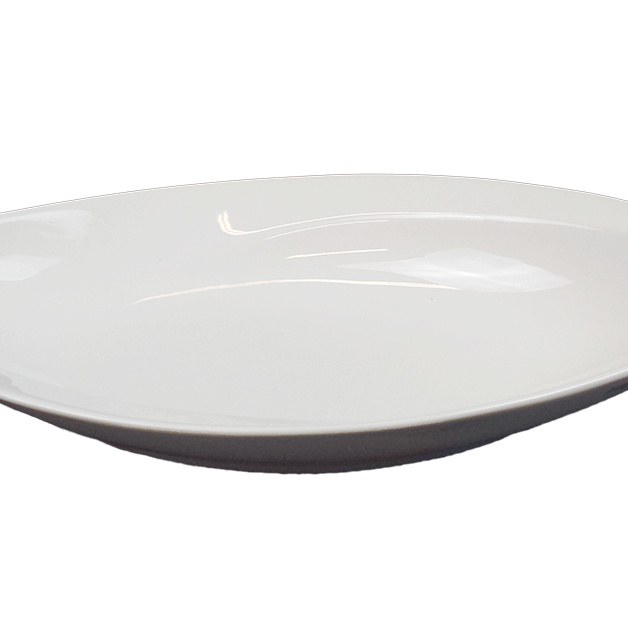 1581106-1 Dish/deep plate soft leaf, 18 pcs - size 34 x 18 x 3 cm, cream white