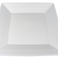 1581120-1 Fyrkantig tallrik detaljerad kant, 12 st - stl 28,5 x 28,5 x 3,5 cm, krämvit