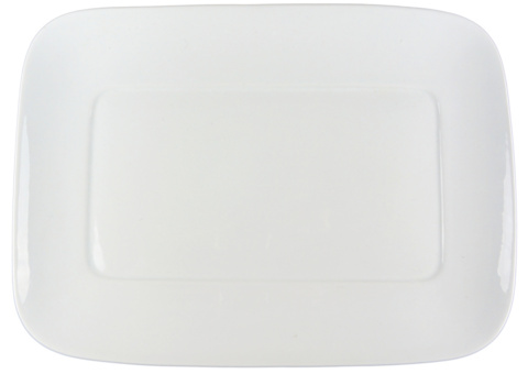 Avlång tallrik rundade kanter, 18 st - stl 30,5 x 22 x 2 cm, vit
