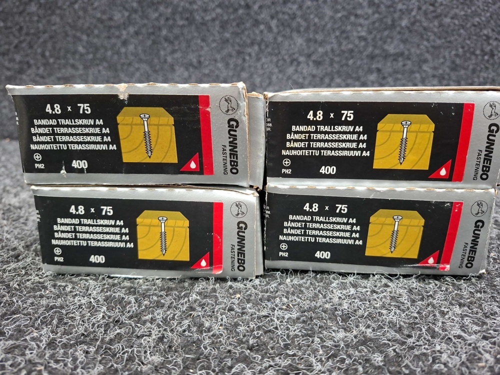 1581035-2 1600 st Bandad Trallskruv A4 4.8x75mm, Gunnebo