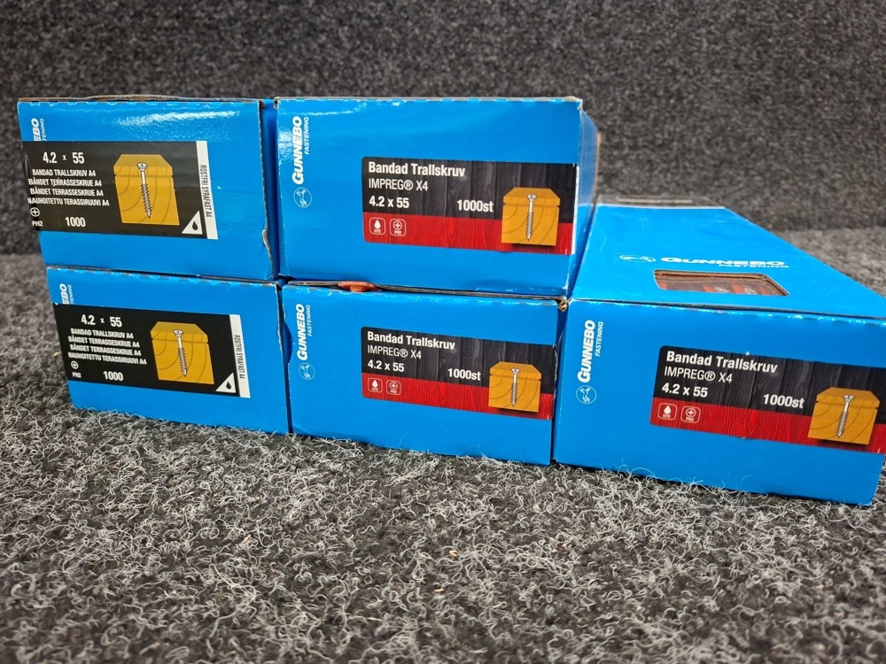 1581037-3 5000 pcs Banded Decking Screw 4.2x55mm, Gunnebo