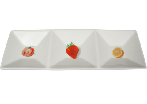 Three-piece bowl, 72 pcs - size 23.5 x 8 x 2.5 cm, white