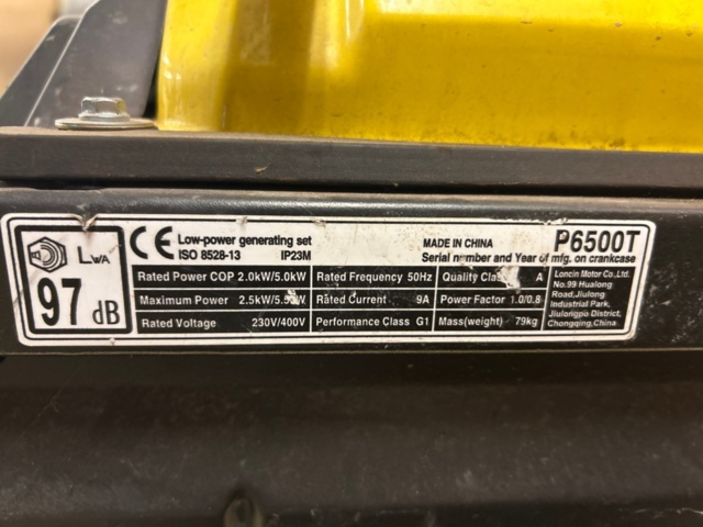 1545974-10 Generator - Atlas Copco P6500T