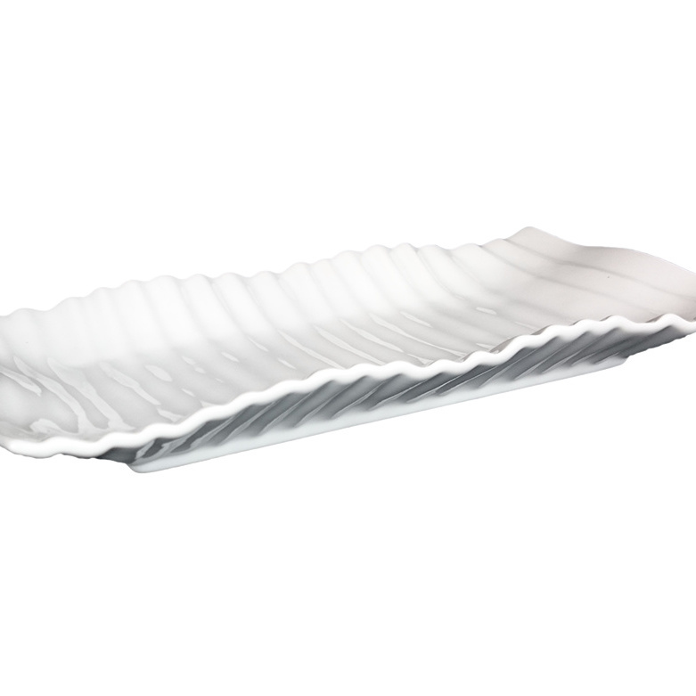 1581237-1 Rectangular dish waves, 12 pcs - size 41 x 26 x 4 cm, white