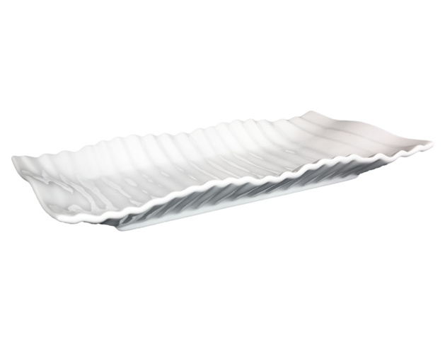 Rektangulärt fat vågor, 12 st - stl 41 x 26 x 4 cm, vit på auktion i Skåne, Helsingborg hos PS Auction