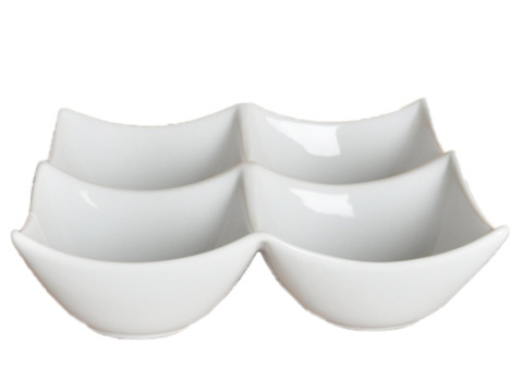 Fyrkantig tallrik stor fyra skålar, 24 st - stl 19 x 19 x 5 cm, vit