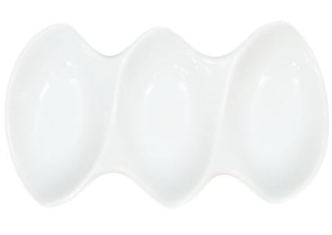 Mini skål tredelad, 144 st - stl 16 x 9 x 3 cm, vit