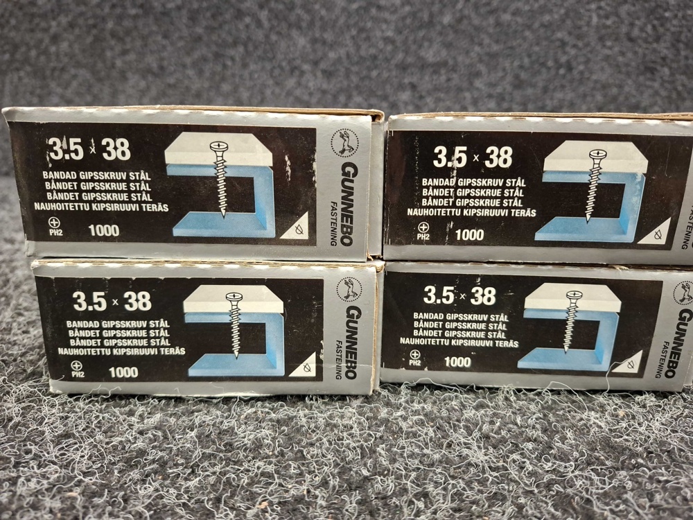 1581040-2 4000 pcs Banded Drywall Screw Steel 3.5x38mm, Gunnebo