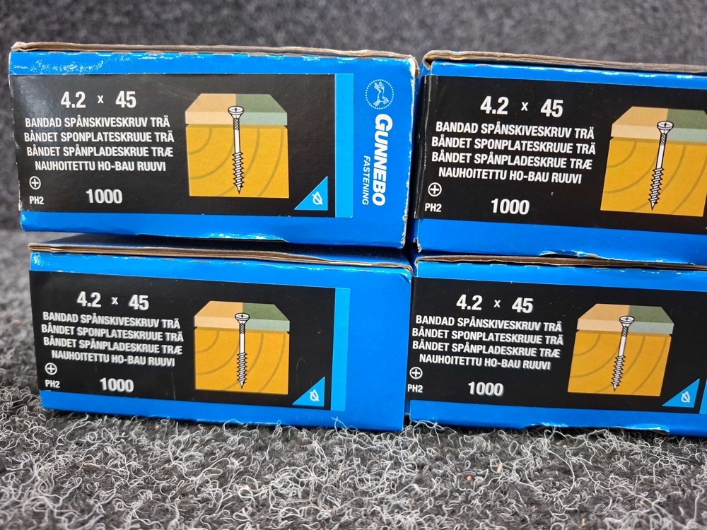 1581044-2 6000 pcs Banded Chipboard Screws 3.9x35 & 4.2x45mm, Gunnebo