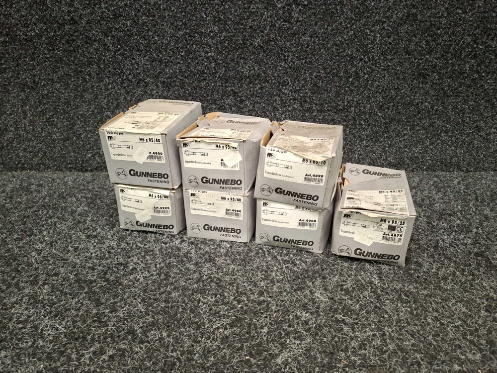 1581048-1 Approximately 700 pcs Expander screws M6x65/10, M6x95/40 & M8x95/25, Gunnebo