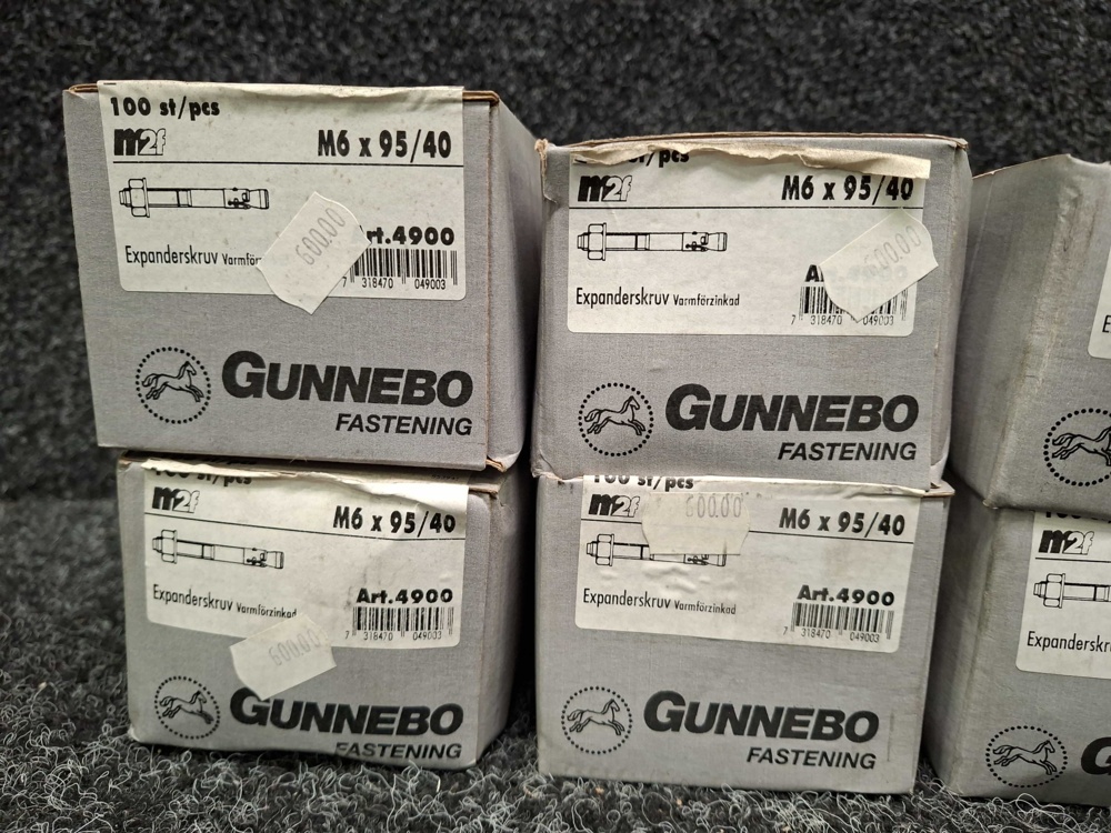 1581048-2 Approximately 700 pcs Expander screws M6x65/10, M6x95/40 & M8x95/25, Gunnebo
