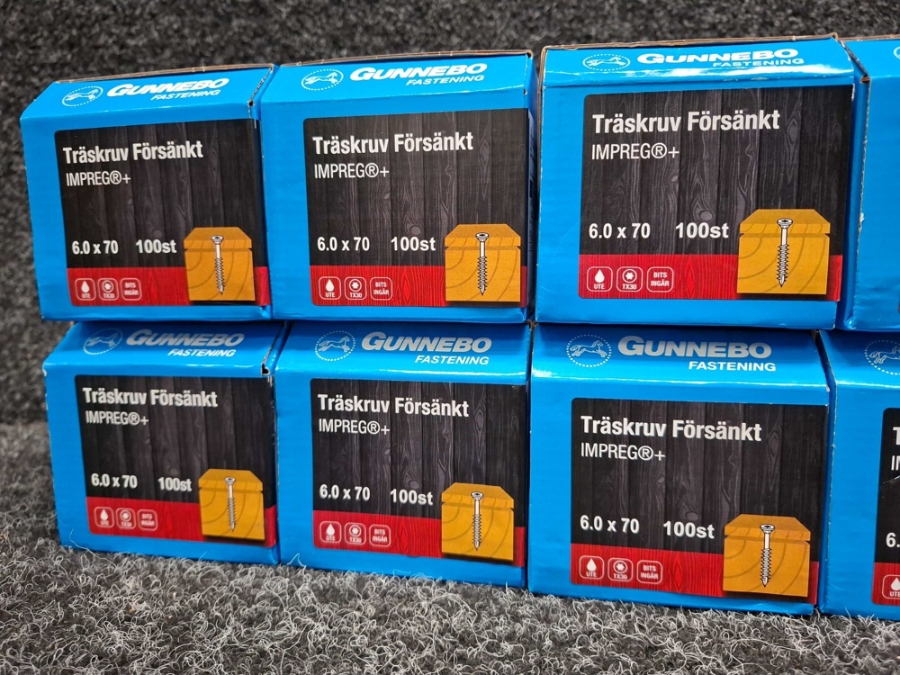 1581052-2 1200 pcs Wood Screws Countersunk 5.0x60 & 6.0x70mm, Gunnebo