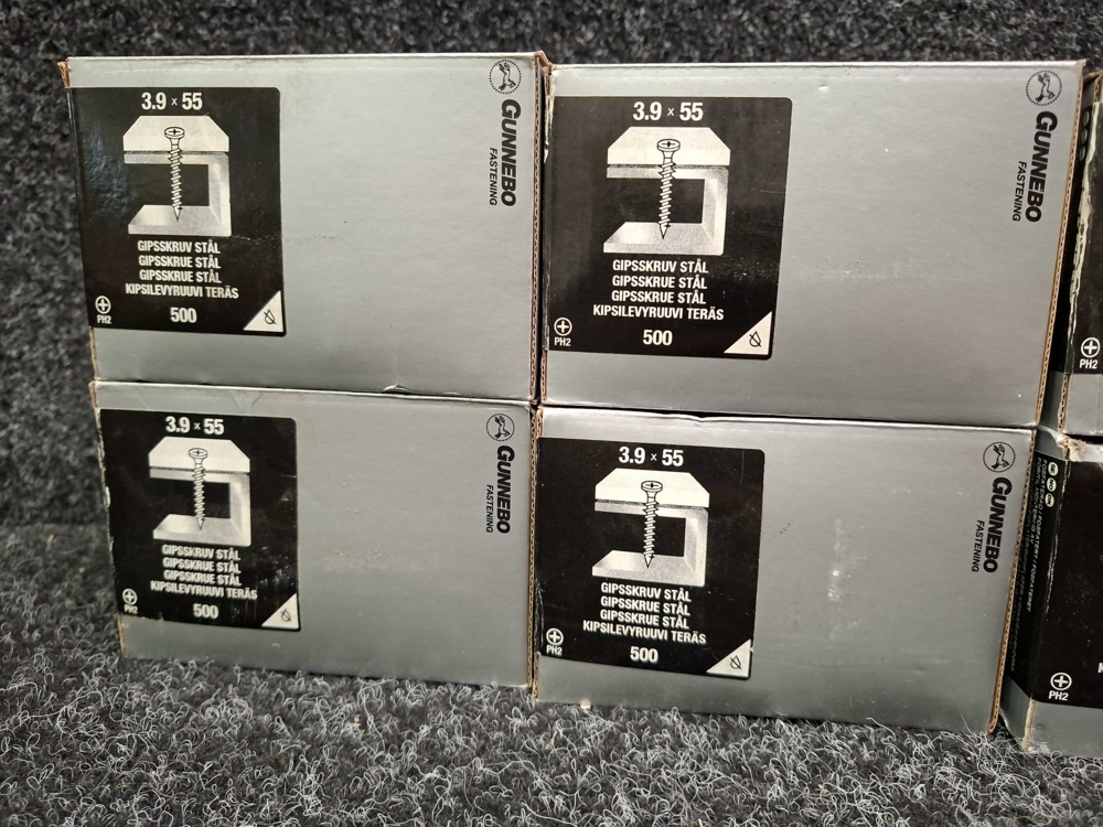 1581445-2 4000 pcs Drywall Screws Steel 3.9x55mm, Gunnebo