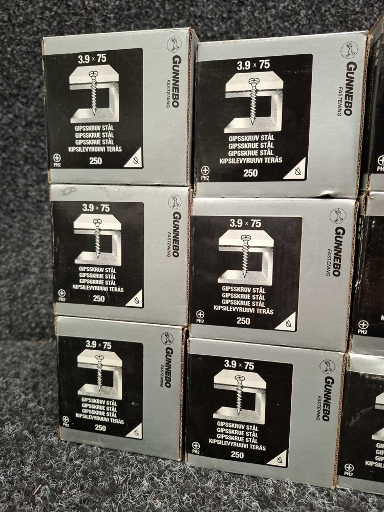 1581446-2 2750 pcs Drywall Screws Steel 3.9x75mm, Gunnebo