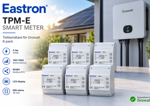 6-pack Eastron Smart Meter TPM-E – three-phase meter for Growatt