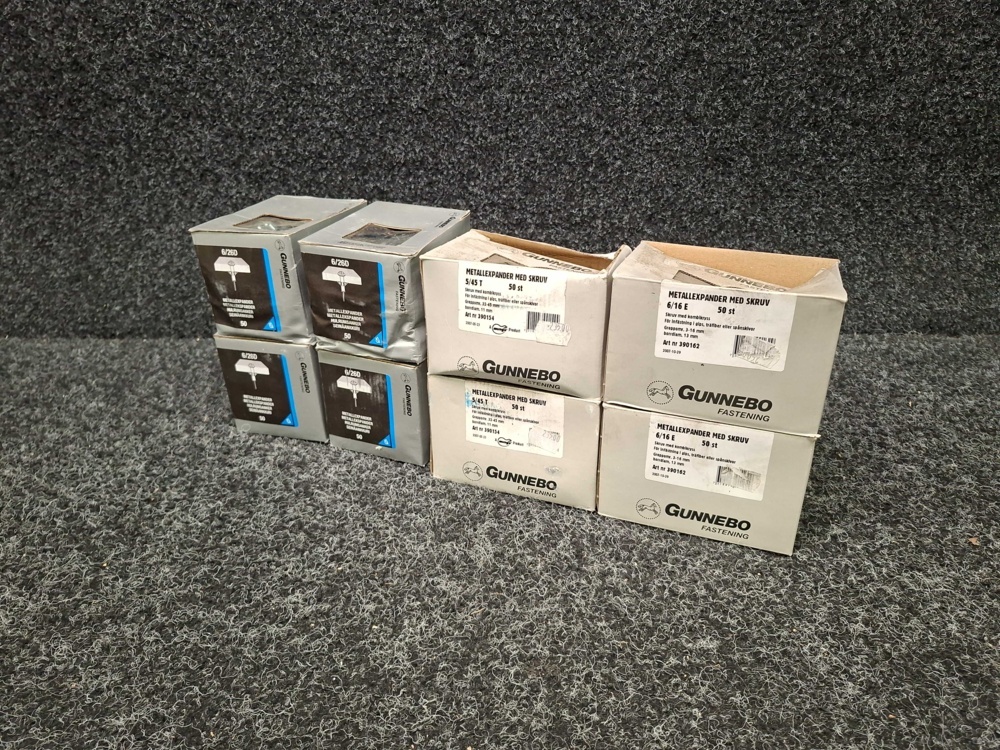 1581465-1 400 pcs Metal expanders 6/26D, 5/45T & 6/16E, Gunnebo