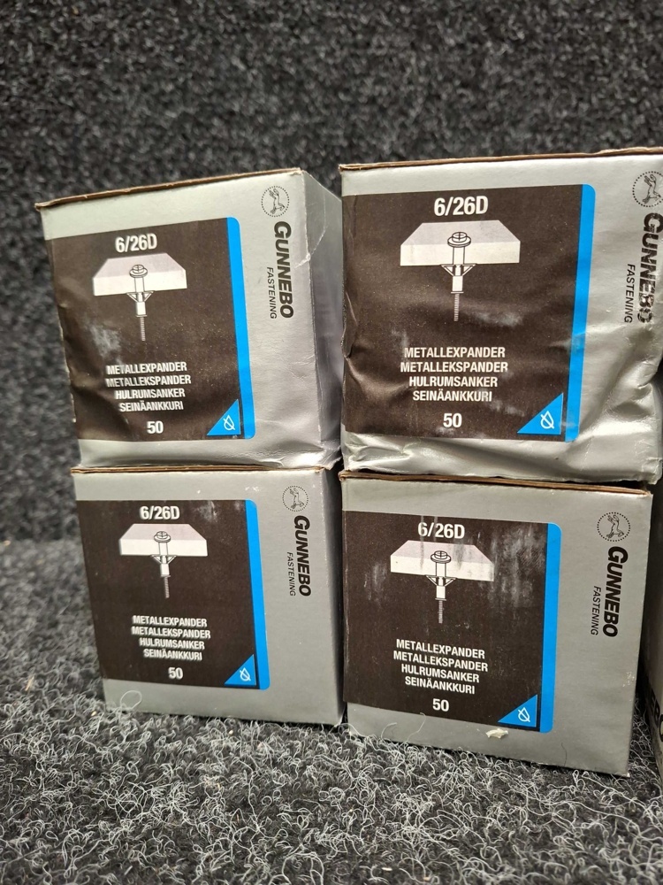 1581465-2 400 pcs Metal expanders 6/26D, 5/45T & 6/16E, Gunnebo