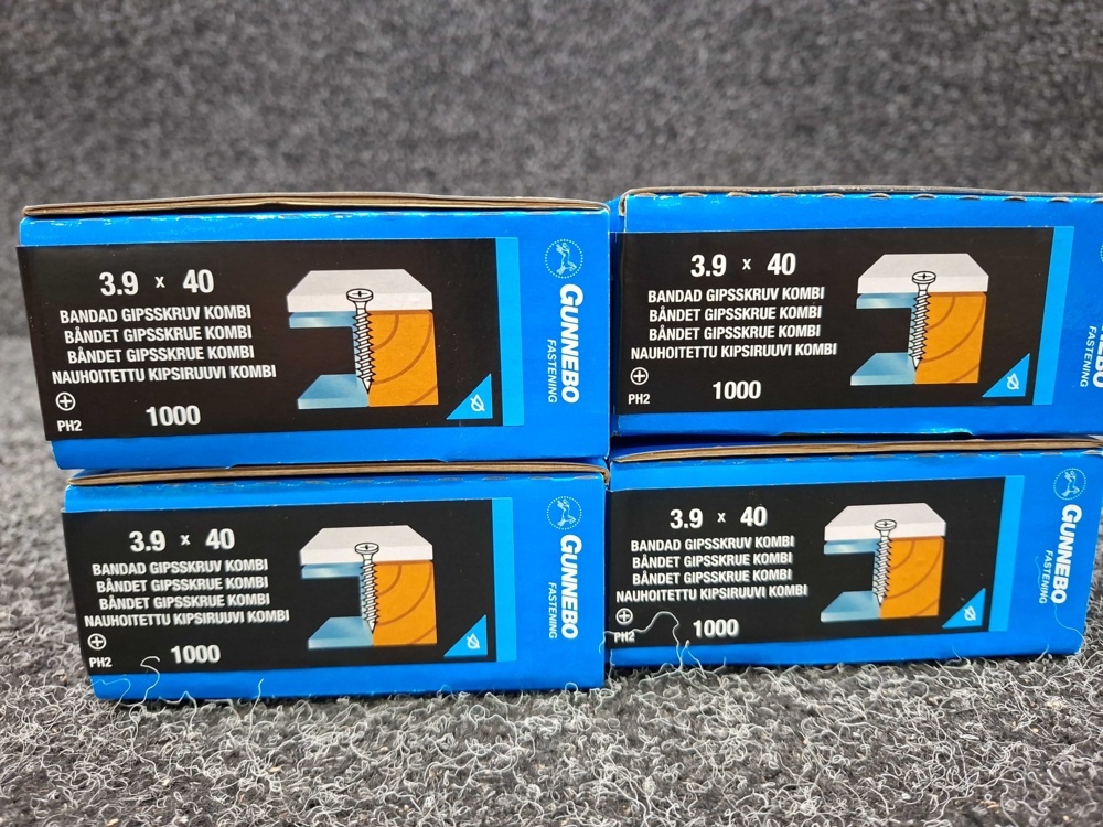 1581468-2 4000 st Bandad Gipsskruv Kombi 3.9x40mm, Gunnebo