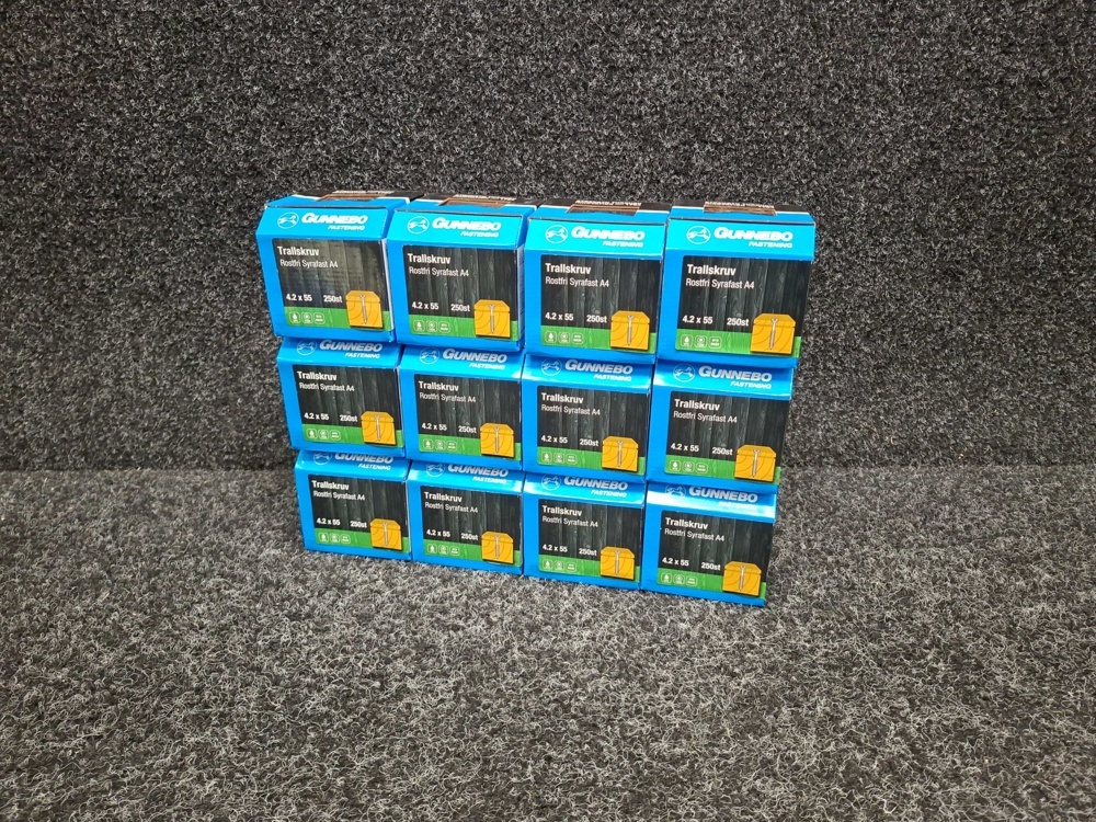 1580479-1 3000 pcs Decking Screws Stainless Steel Acid-resistant A4 4.2x55mm, Gunnebo