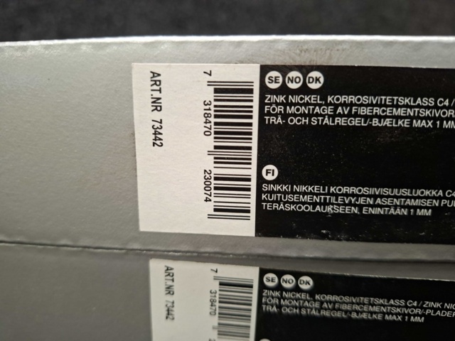 1581476-3 4000 st Bandad Fibercementskruv Trä/Stål 3.9x35mm, Gunnebo