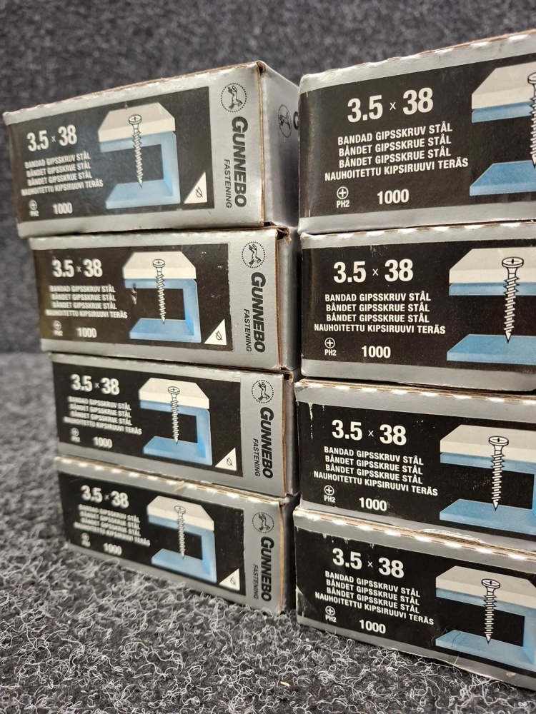 1581478-2 8000 pcs Banded Drywall Screw Steel 3.5x38mm, Gunnebo
