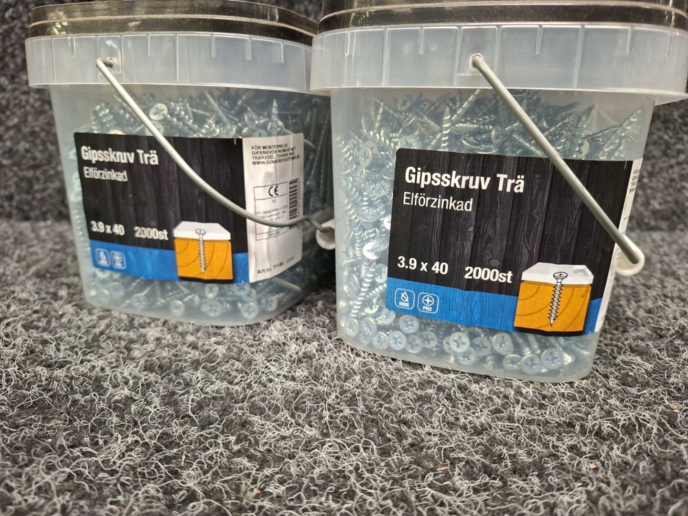 1581492-2 4000 st Gipsskruv Trä 3.9x40mm, Gunnebo