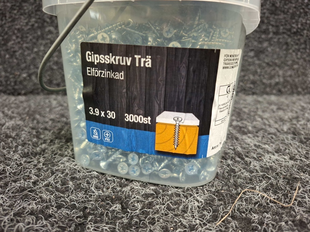 1581495-2 3000 st Gipsskruv Trä 3.9x30mm, Gunnebo