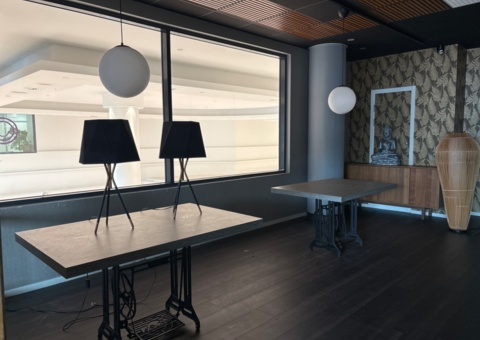 Various restaurant furnishings - Tables 2 pcs, lamps, 2 pcs, etc.