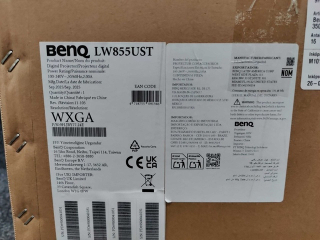 1581412-15 Projektor Benq LW855UST