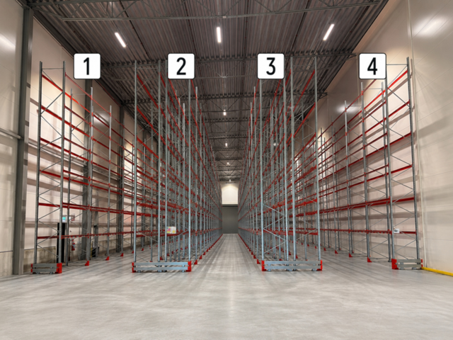 1582194-1 Pallet racking – section no. 1 – approx. 120–130 beams