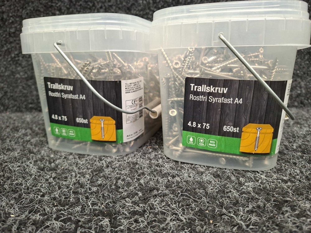 1581519-2 1300 pcs Decking Screws Stainless Steel Acid-resistant A4 4.8x75mm, Gunnebo