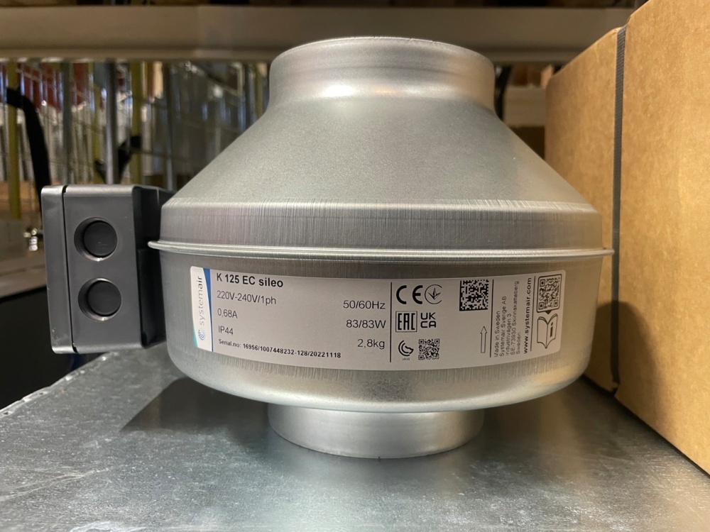 1581686-1 Kanalfläkt EC-motor - 1 st - Ø125 mm