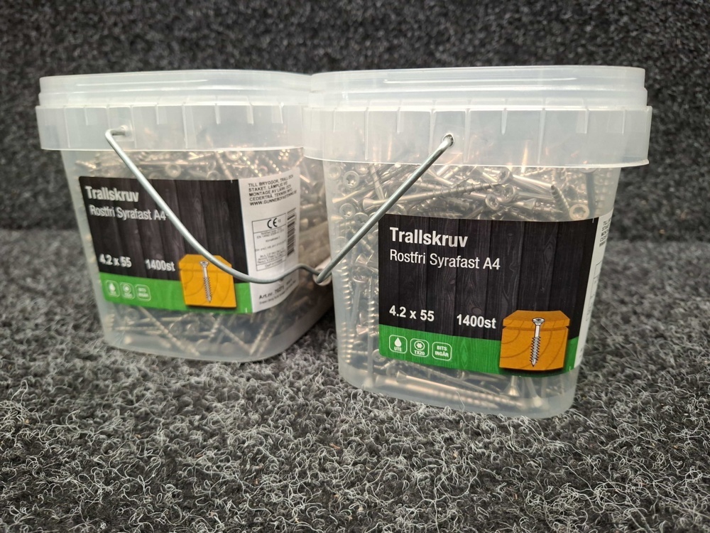 1581529-2 2800 pcs Decking Screws Stainless Acid-resistant 4.2x55mm, Gunnebo