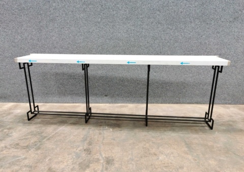 High table with stainless steel top