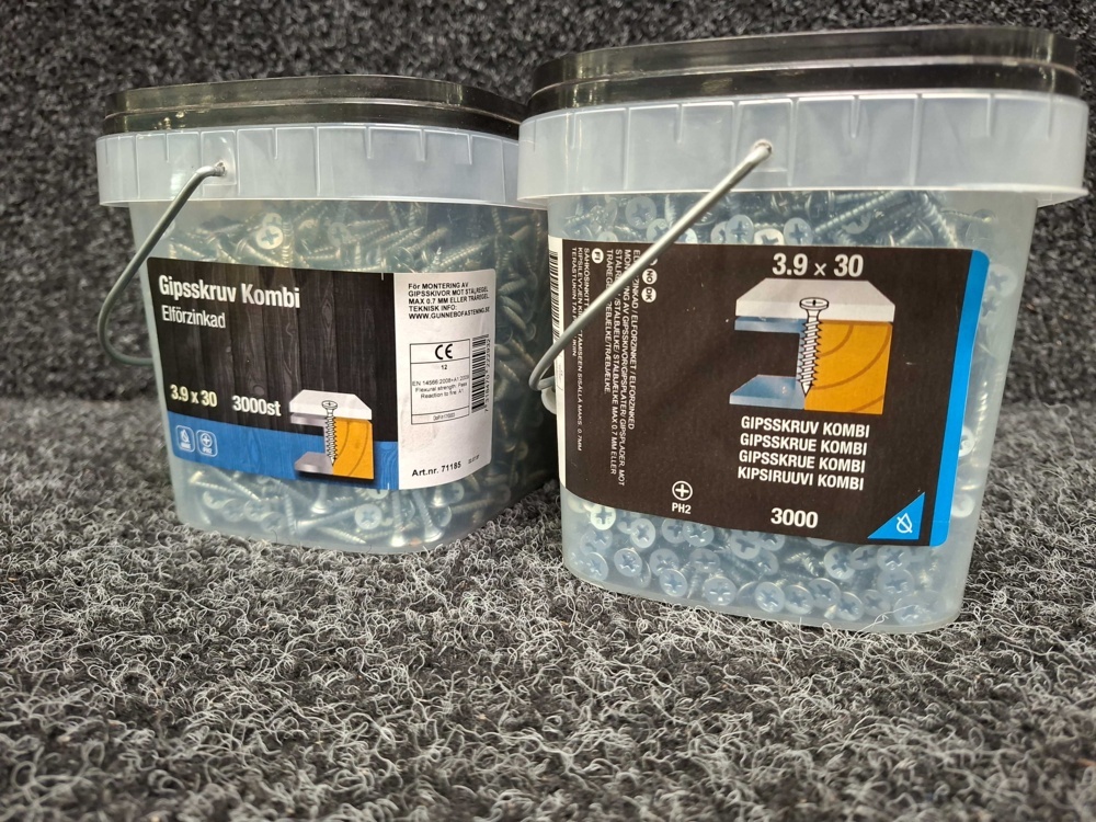 1581534-2 6000 pcs Drywall screw Combi 3.9x30mm, Gunnebo