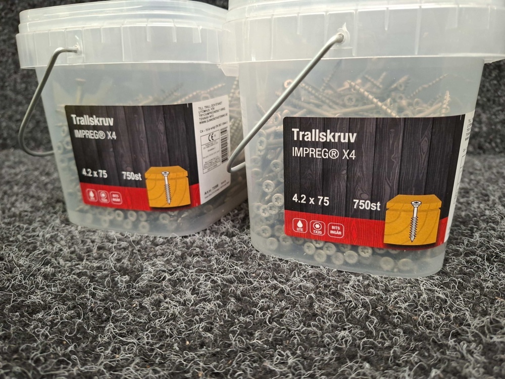 1581552-2 1500 pcs Decking screws 4.2x75mm, Gunnebo