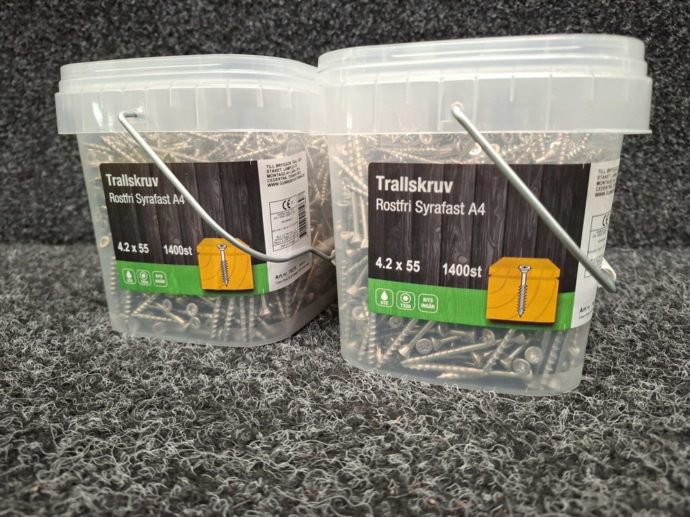 1581556-2 2800 pcs Decking Screws Stainless Acid-resistant 4.2x55mm, Gunnebo