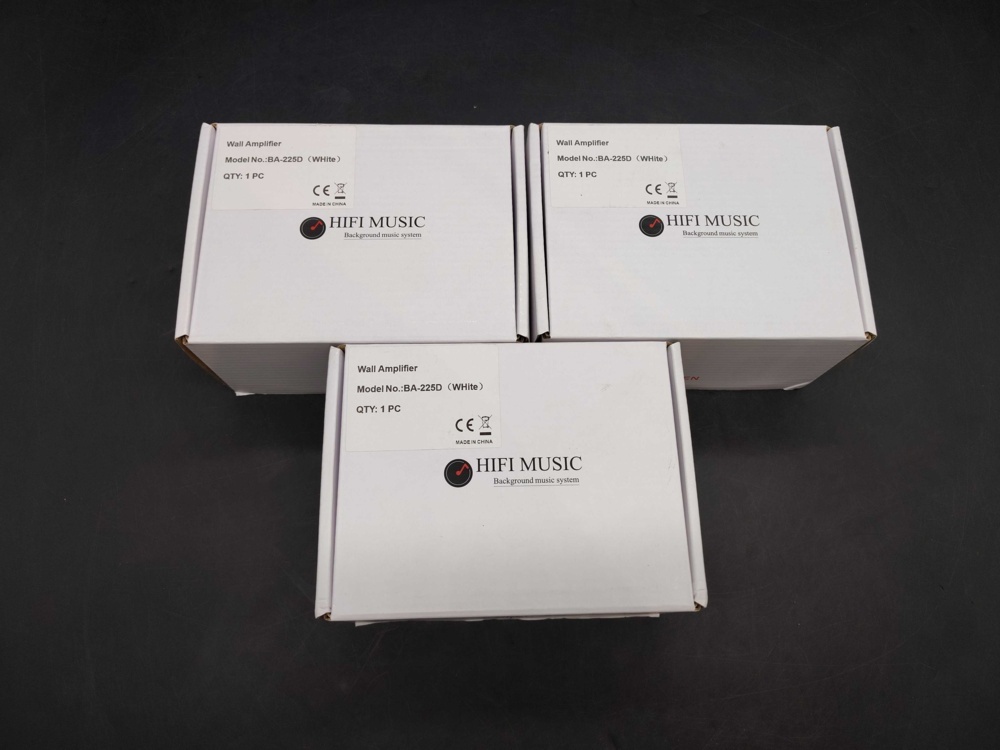 1582300-2 Väggförstärkare, 3 st - AUXLine BA-225D, Bluetooth, vita